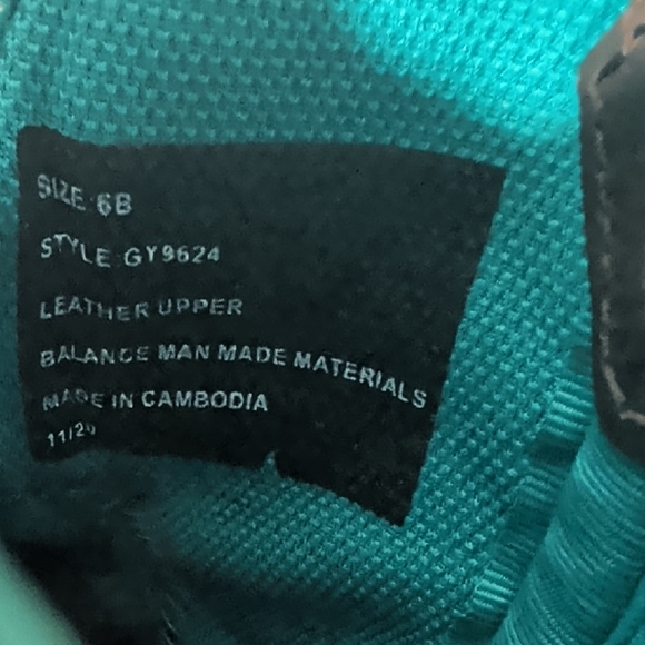 Justin Kids Leather Western Boots Brown Turquoise Stitching Size 6B - Picture 6 of 7